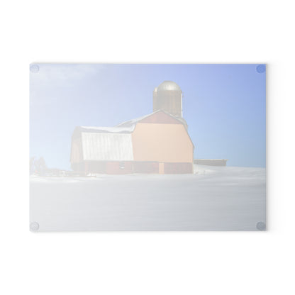 U R There Photography Bay City - Forestville Beige Barn Rustic Farmhouse Tempered-Glass Cutting Board