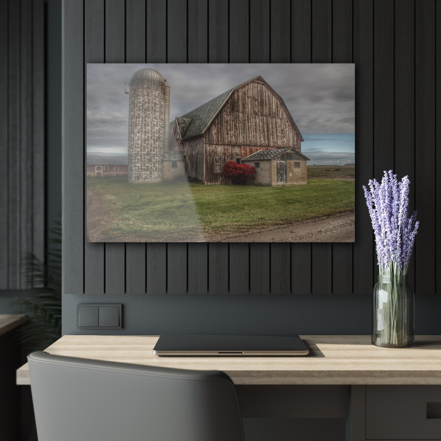 U R There Photography Roedel Road Red Rustic Farmhouse Acrylic Wall Print