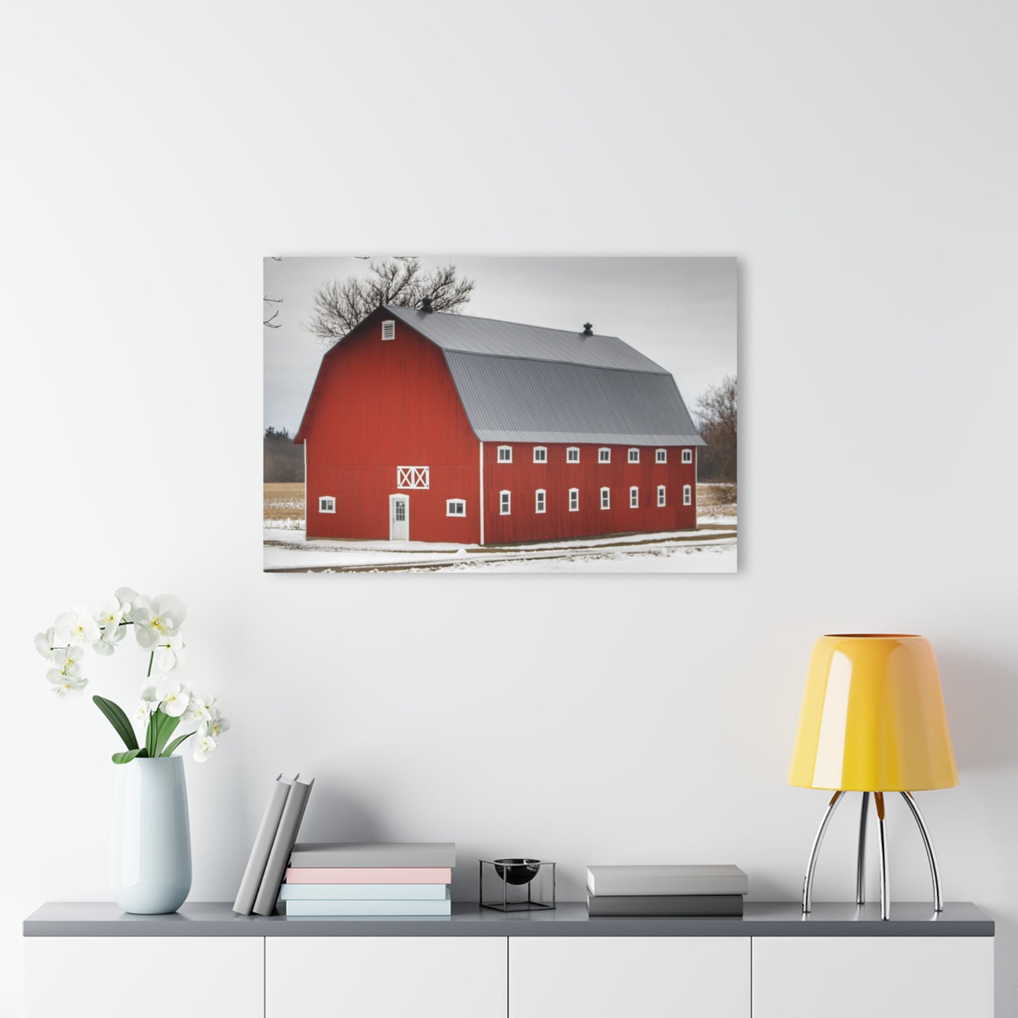 U R There Photography Hollow Corners Red Tree Silo II Rustic Farmhouse Acrylic Wall Print