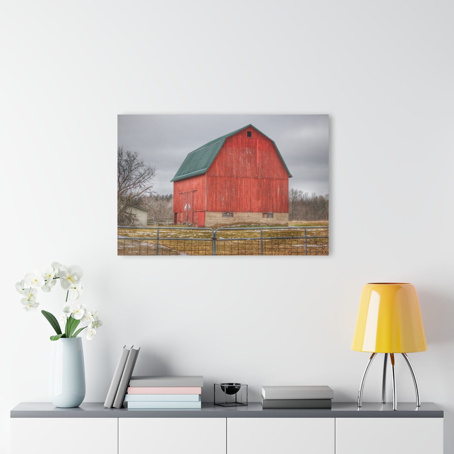 U R There Photography Lonsberry Red Rustic Farmhouse Acrylic Wall Print