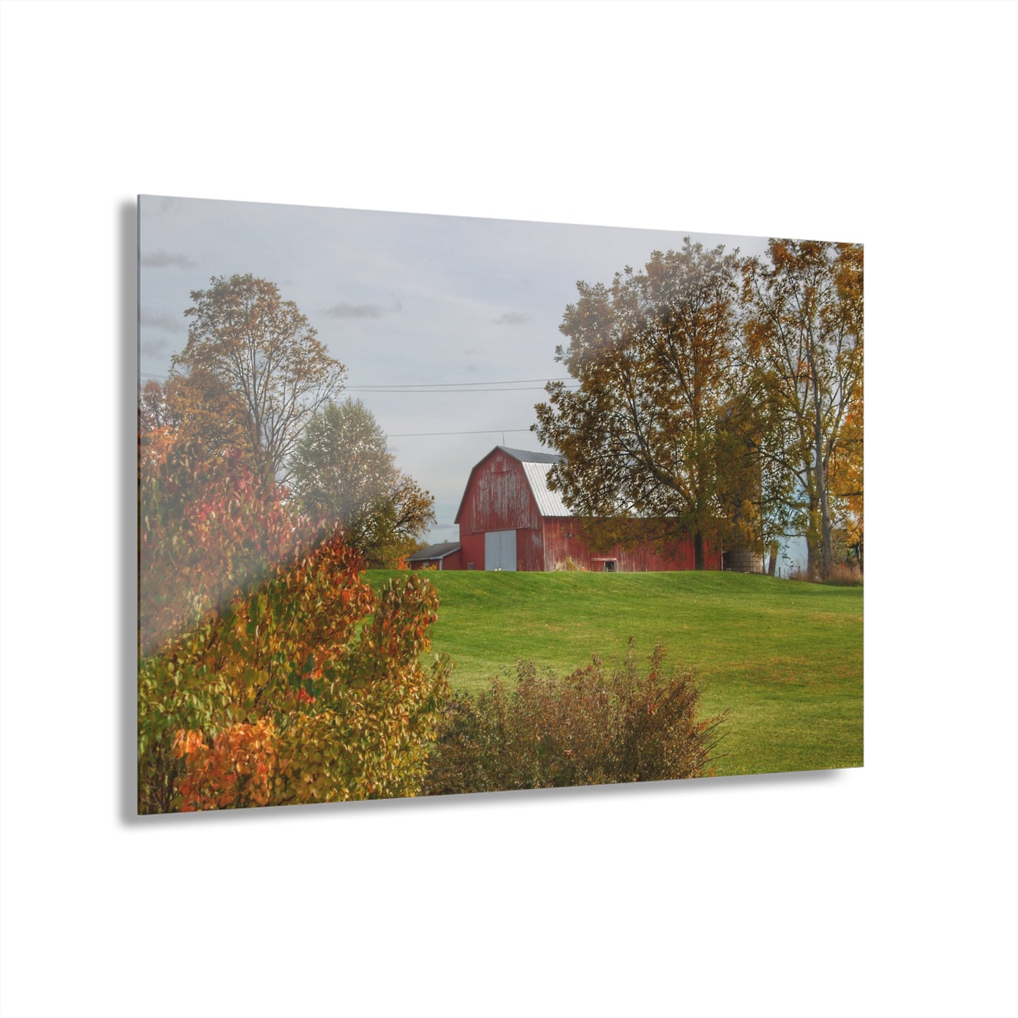 U R There Photography Lyons Road Red Rustic Farmhouse Acrylic Wall Print