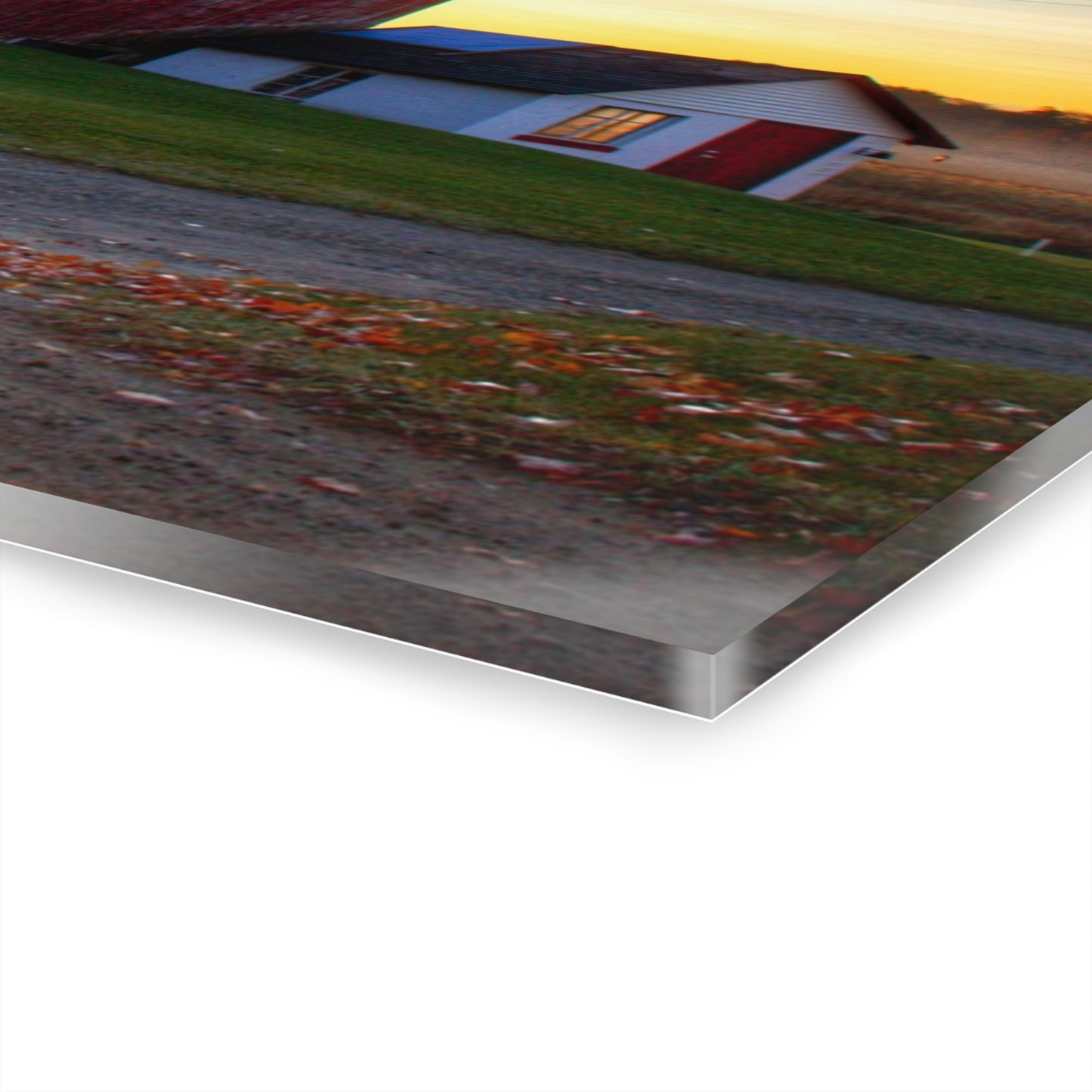 U R There Photography Haines Road Red at Sunrise Rustic Farmhouse Acrylic Wall Print