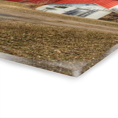 U R There Photography Mayville Road Red and Silo Rustic Farmhouse Acrylic Wall Print