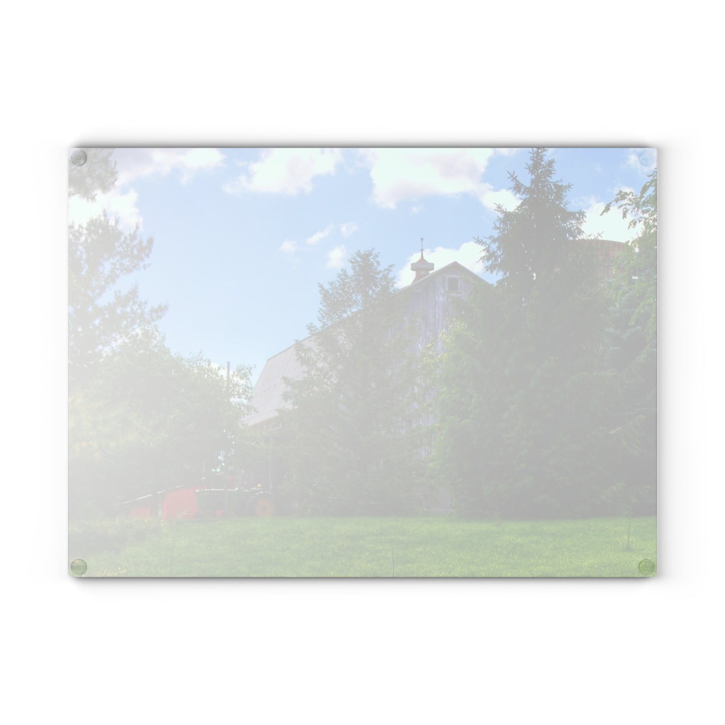 U R There Photography Bordman Road Hidden Grey Rustic Farmhouse Tempered-Glass Cutting Board