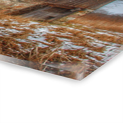 U R There Photography Norway Lake Hidden Grey II Rustic Farmhouse Acrylic Wall Print