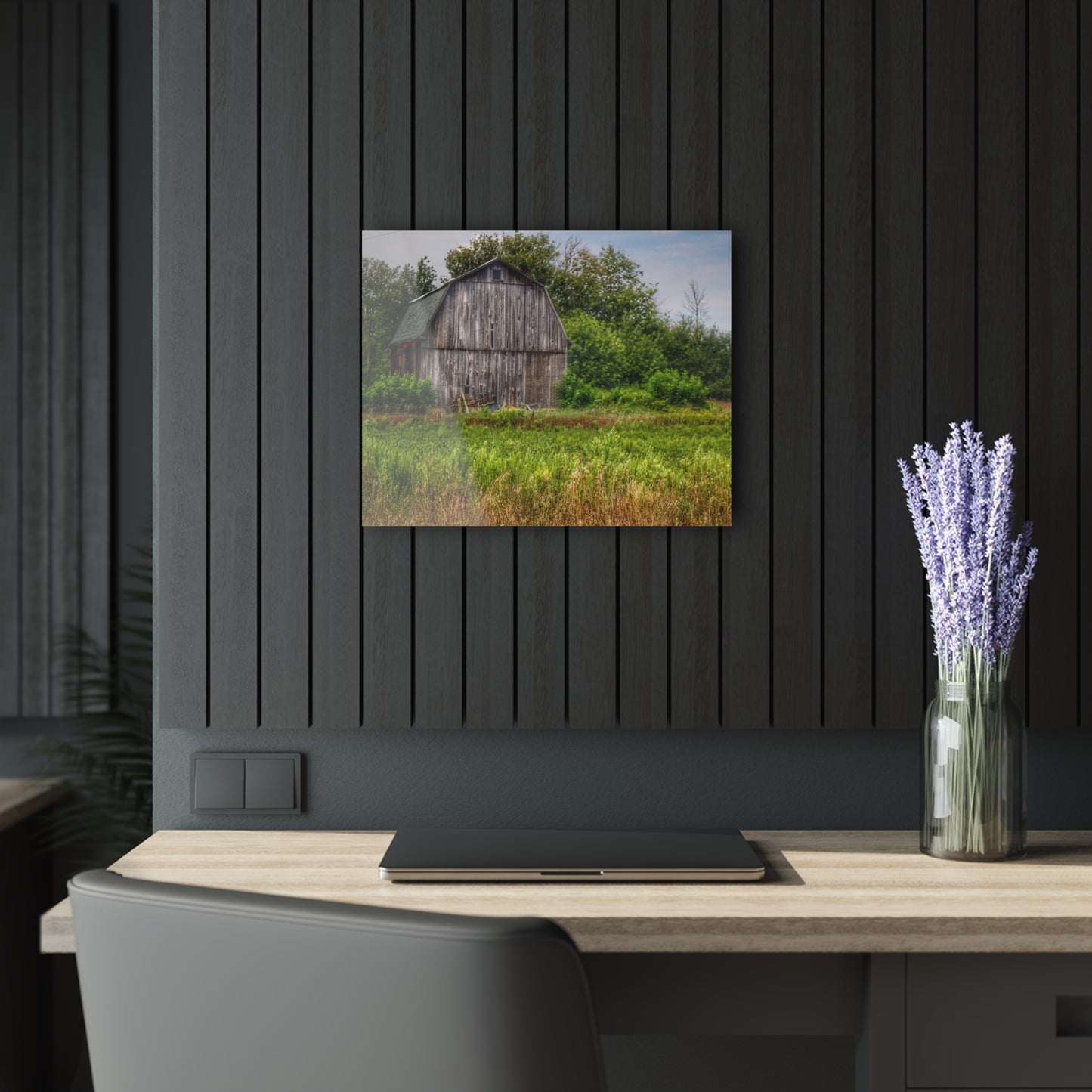 U R There Photography Frankford Road Grey Rustic Farmhouse Acrylic Wall Print