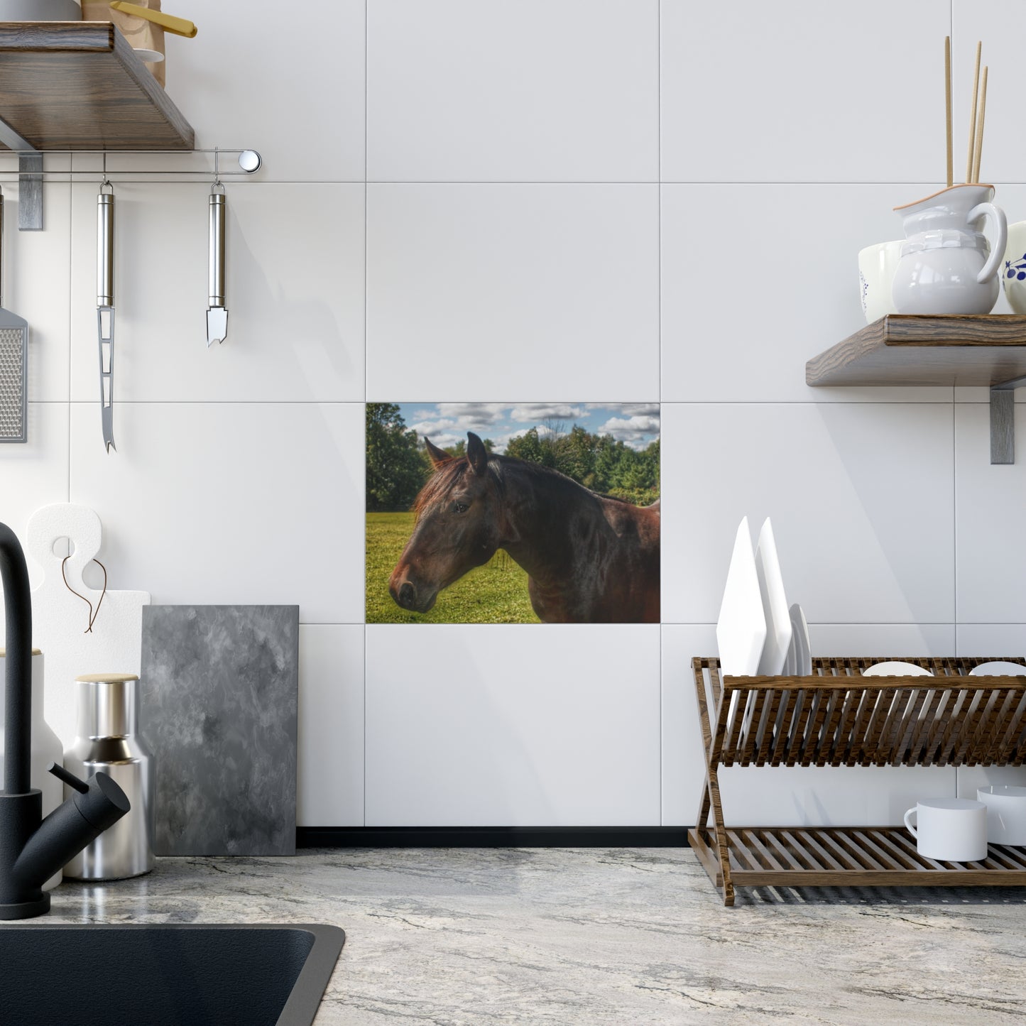 U R There Photography Brown Beauty I Rustic Farmhouse Decorative Ceramic Tile 6" × 8" Glossy