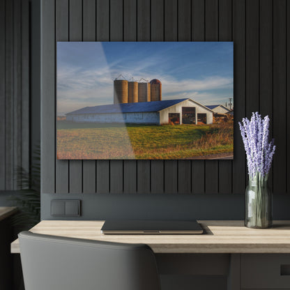 U R There Photography Peck White and Silos Rustic Farmhouse Acrylic Wall Print