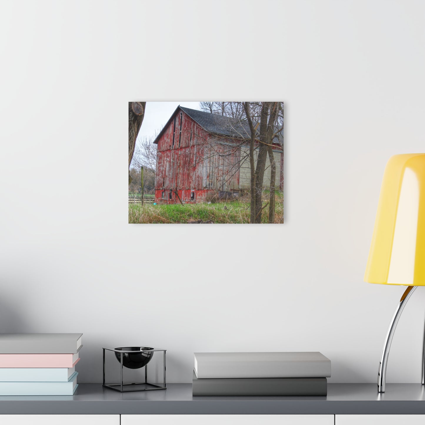 U R There Photography Lake George Red I Rustic Farmhouse Acrylic Wall Print