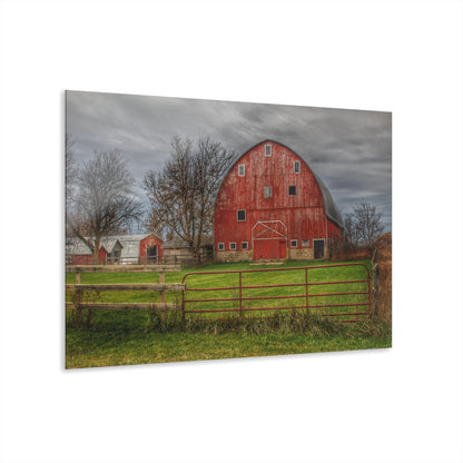 U R There Photography Beyond the Fence Red Rustic Farmhouse Acrylic Wall Print