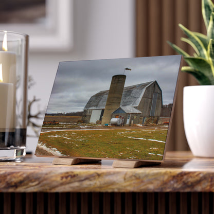 U R There Photography Chapman Road Grey I Rustic Farmhouse Decorative Ceramic Tile