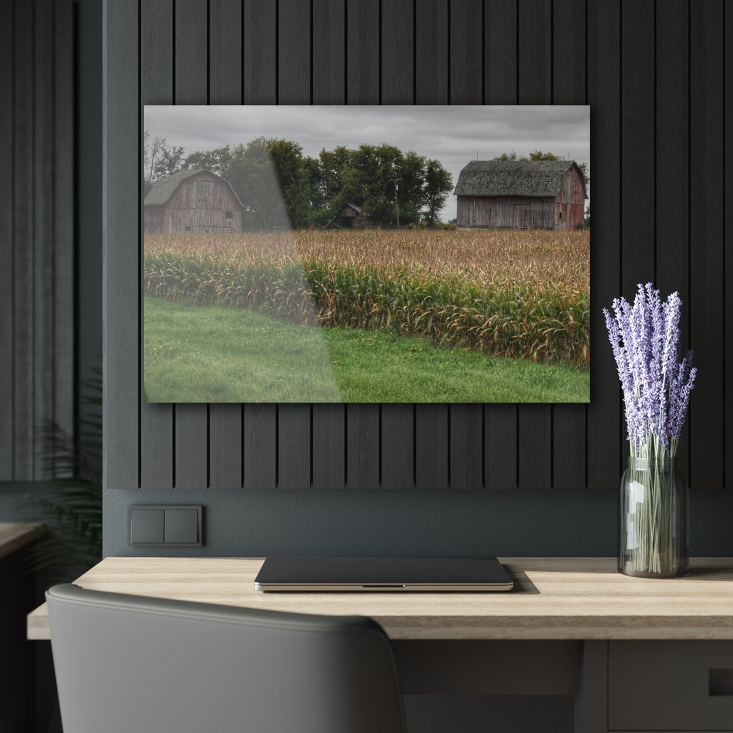 U R There Photography East Caro Road Reds Rustic Farmhouse Acrylic Wall Print