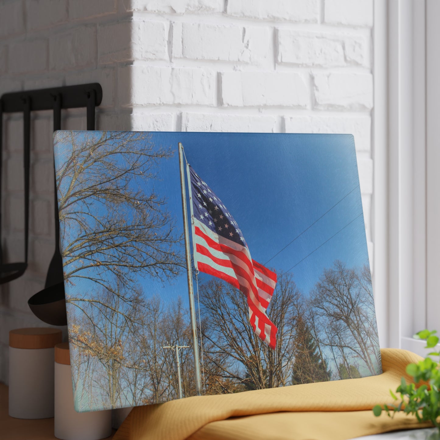 Barn Boutique Rustic Tempered-Glass Cutting Board| Our Grand Old Flag