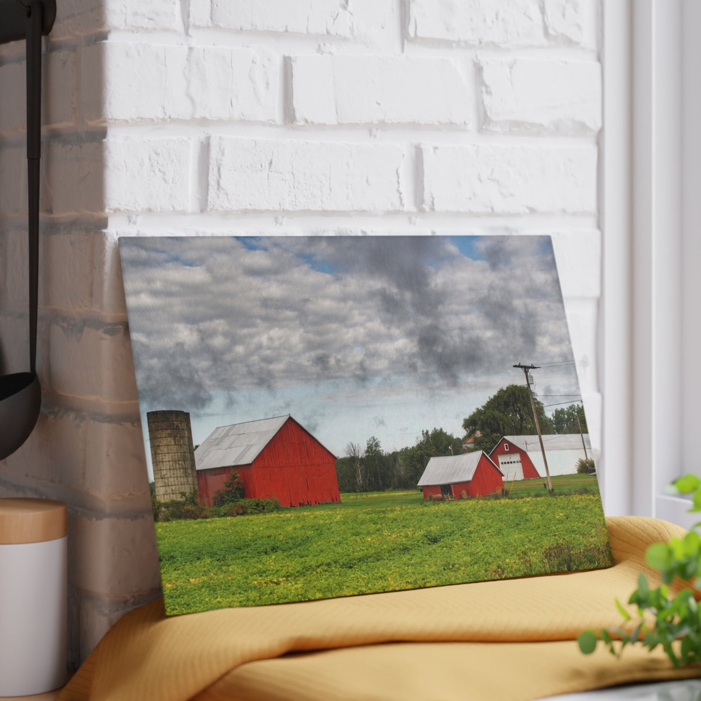U R There Photography Kingston Road Trio III Rustic Farmhouse Tempered-Glass Cutting Board