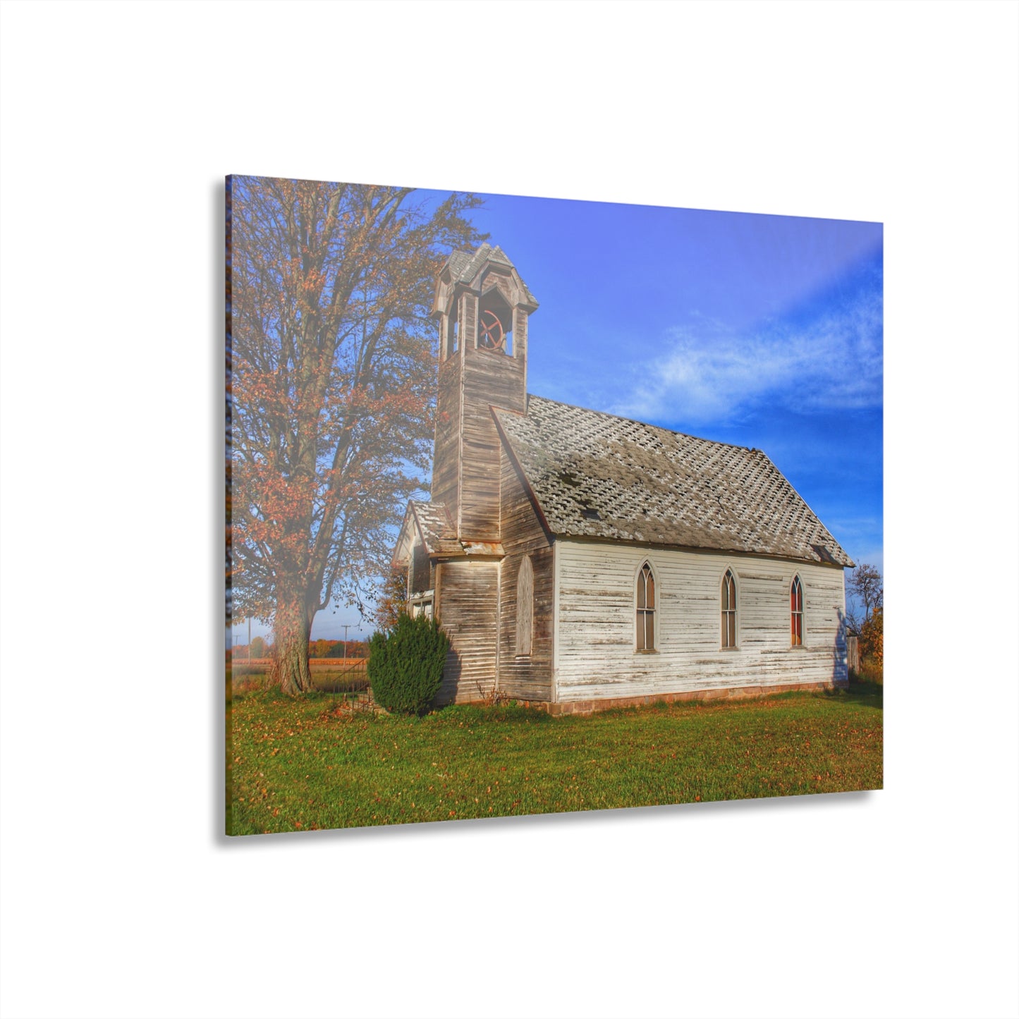 U R There Photography Schoolhouse of Marlette Road I Rustic Farmhouse Acrylic Wall Print