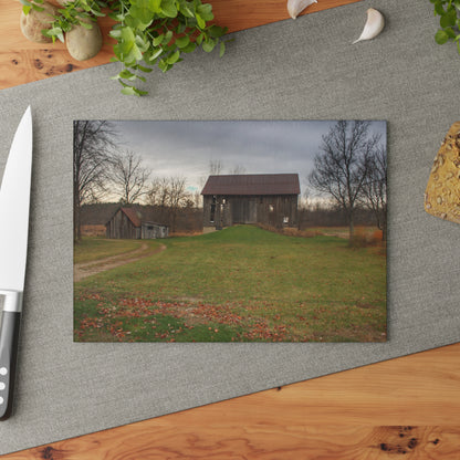 U R There Photography Roadside Greys of Carsonville Rustic Farmhouse Tempered-Glass Cutting Board