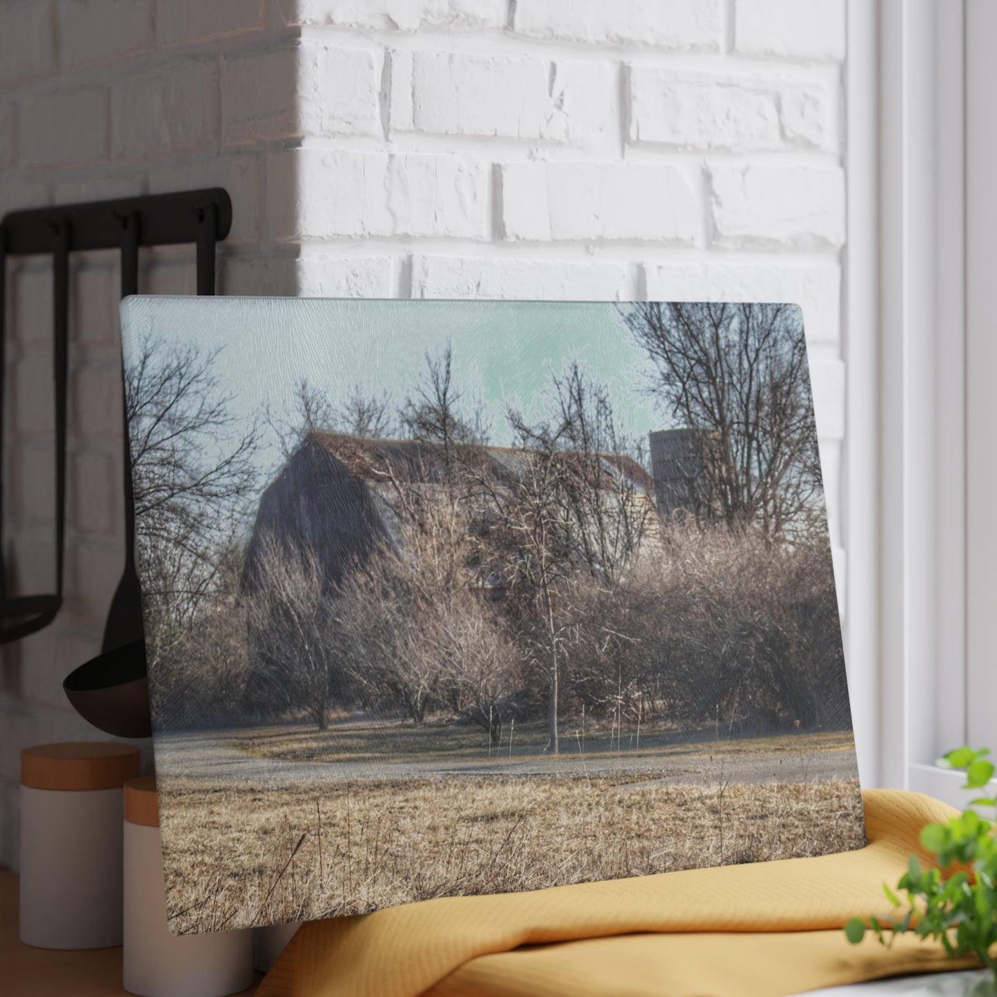 U R There Photography Weyer Road Hidden Rustic Farmhouse Tempered-Glass Cutting Board