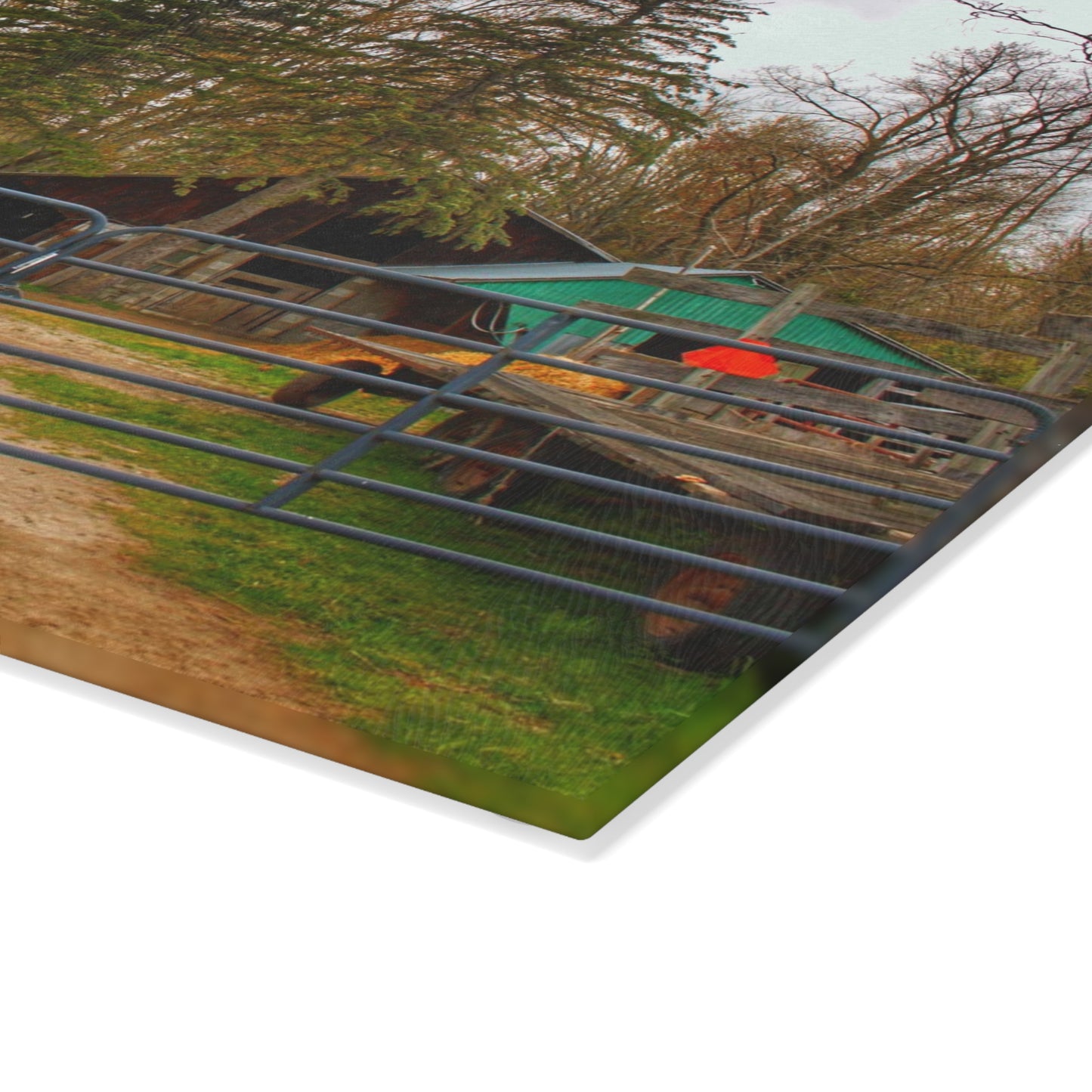 U R There Photography Castle Roadside Greys Rustic Farmhouse Tempered-Glass Cutting Board