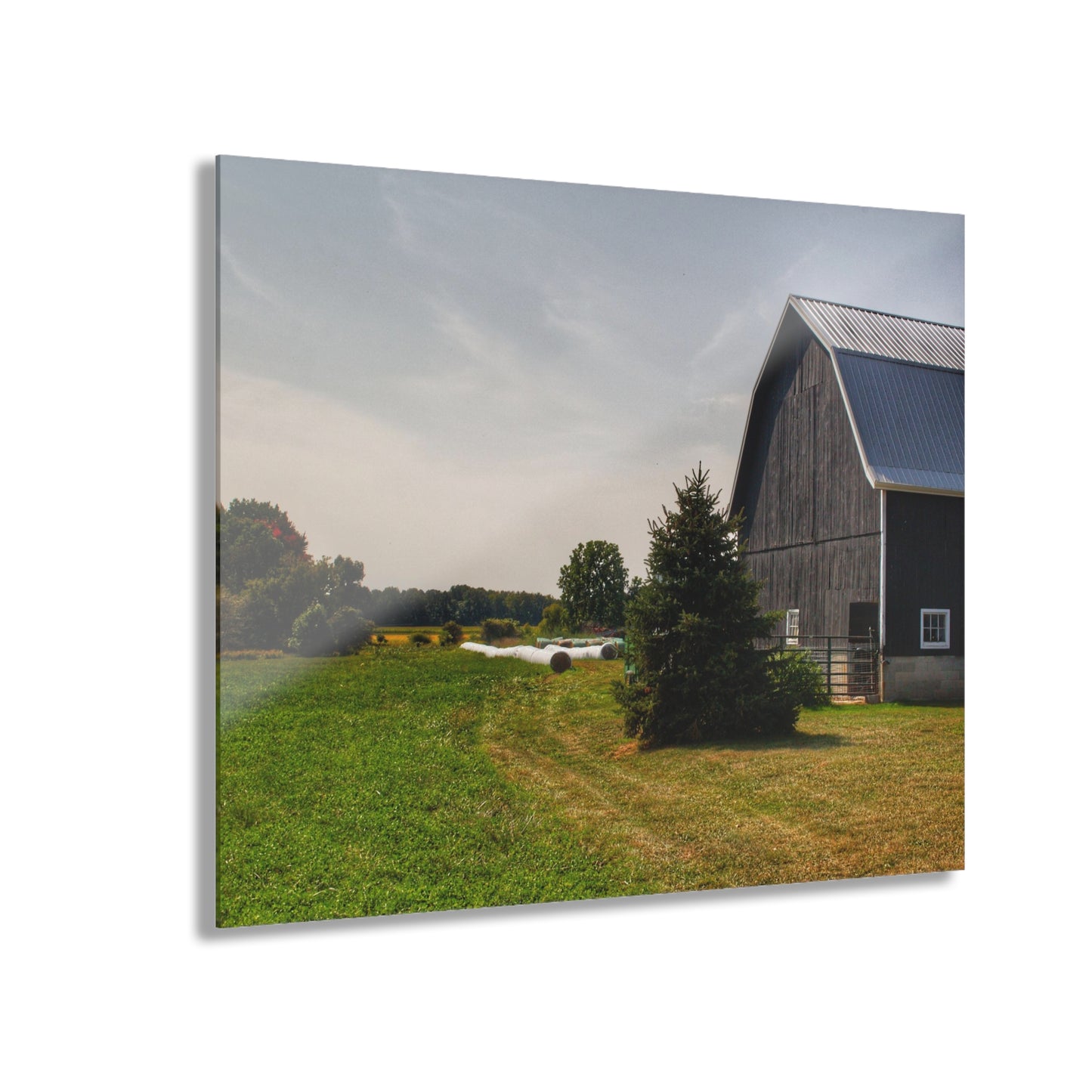 U R There Photography Black Haybarn Rustic Farmhouse Acrylic Wall Print