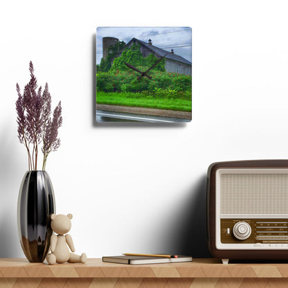 U R There Photography Metamora M-24 Grey IV Rustic Farmhouse Acrylic Analog Wall Clock