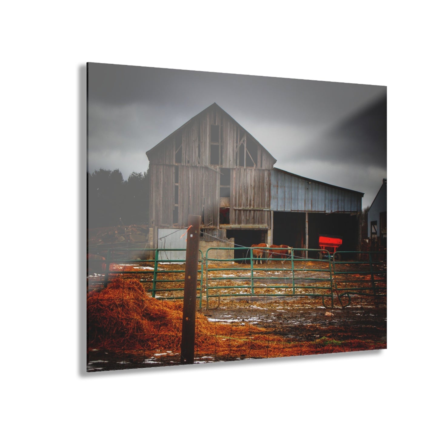 U R There Photography Chapman Road Grey II Rustic Farmhouse Acrylic Wall Print