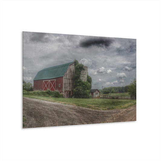 U R There Photography West Hunters Creek Road Red II Rustic Farmhouse Acrylic Wall Print