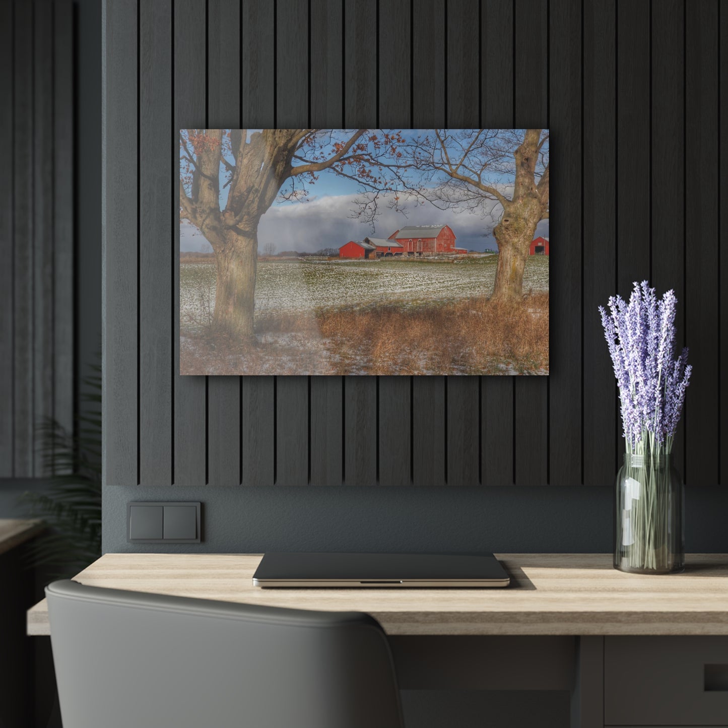 U R There Photography Approaching Storm on Edward Road Rustic Farmhouse Acrylic Wall Print