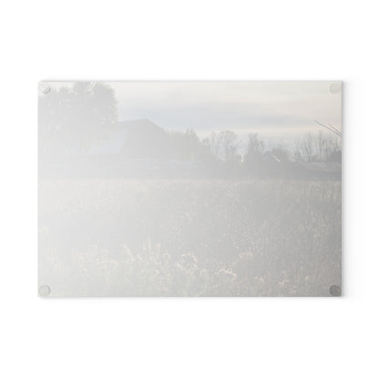 U R There Photography Brown City Road Red Rustic Farmhouse Tempered-Glass Cutting Board