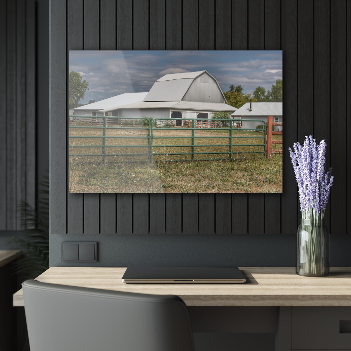 U R There Photography Petz Road Grey Rustic Farmhouse Acrylic Wall Print