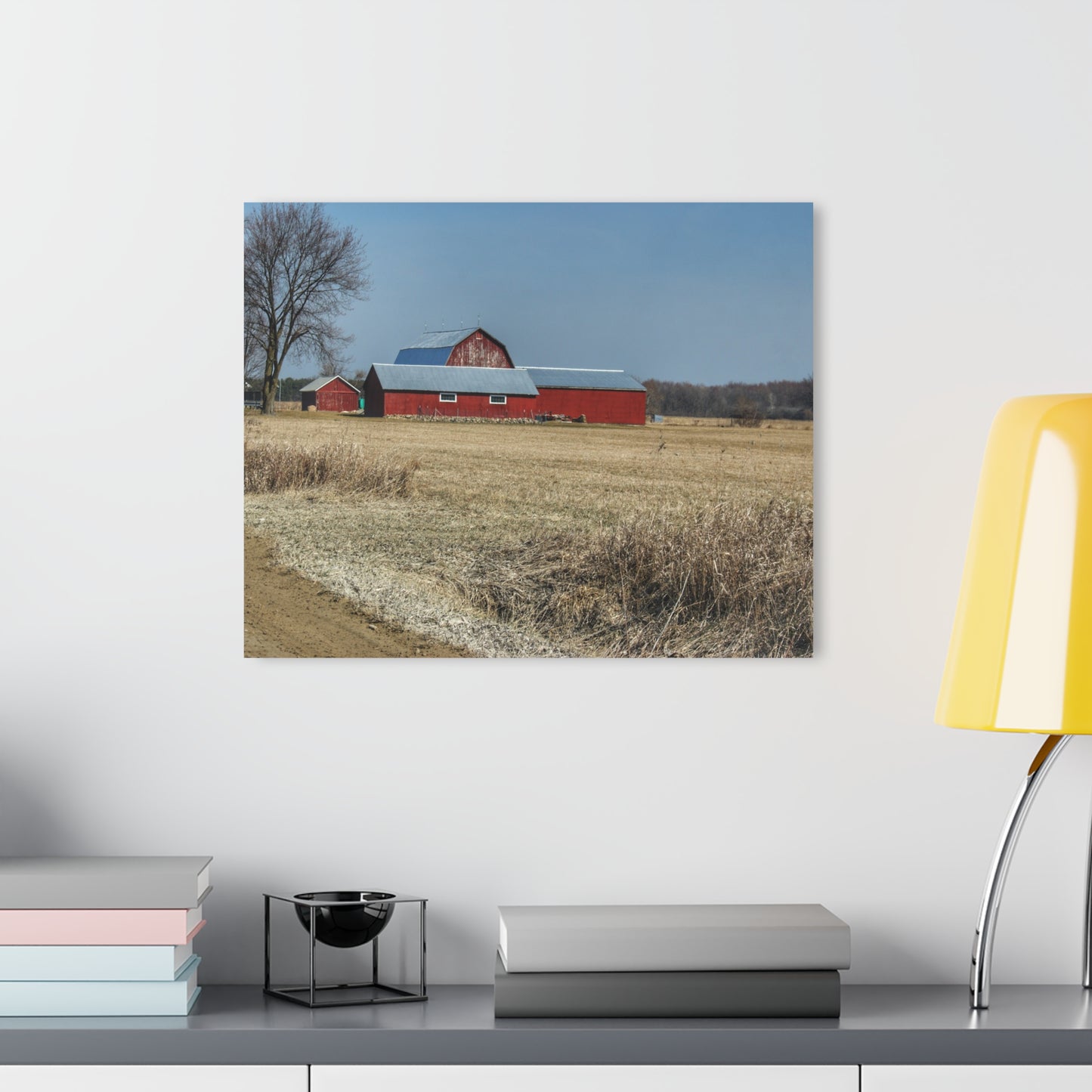 U R There Photography Romeo Plank Road Reds II Rustic Farmhouse Acrylic Wall Print