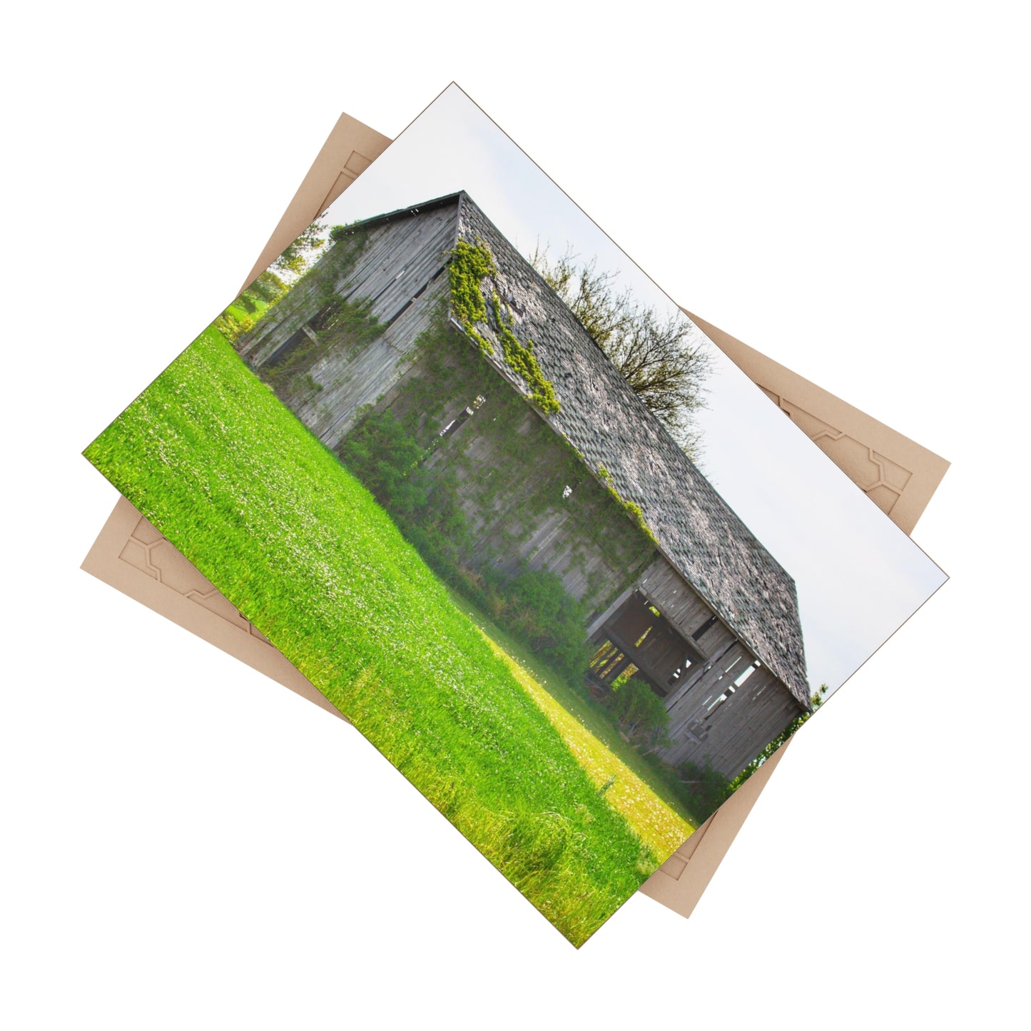 U R There Photography Caro Road Twin Grey II Rustic Farmhouse Decorative Ceramic Tile