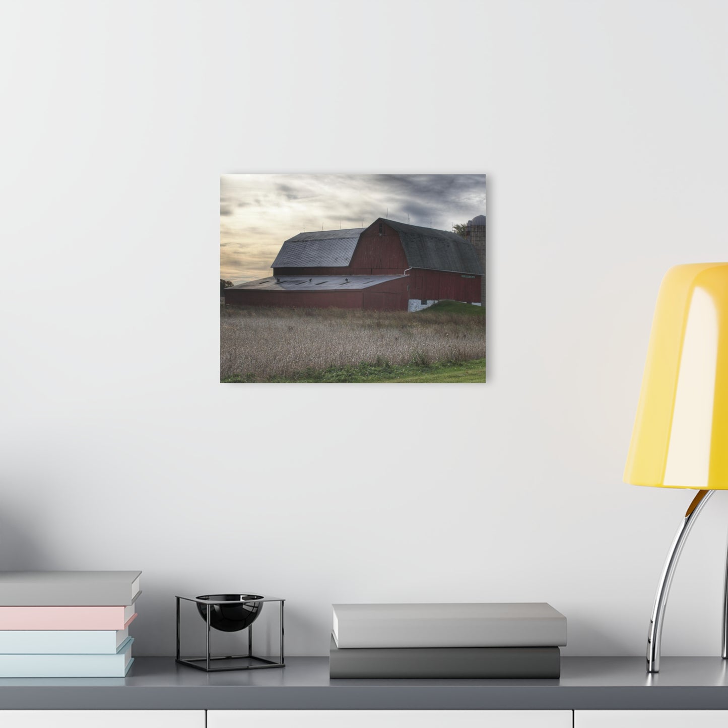 Barn Boutique Modern Farmhouse Acrylic Wall Print| Brown City Red I