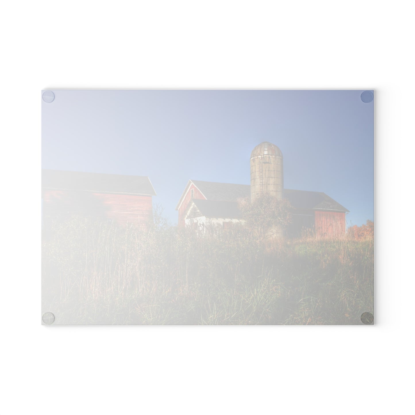 U R There Photography Clarkston Road Red II Rustic Farmhouse Tempered-Glass Cutting Board