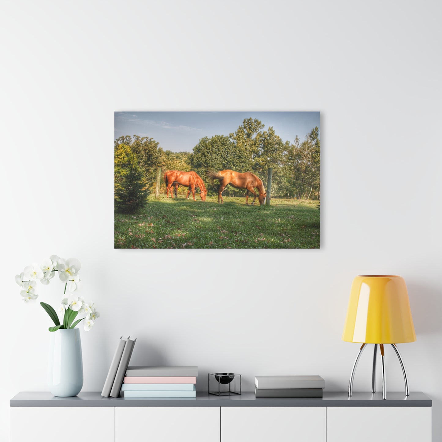 Barn Boutique Modern Farmhouse Acrylic Wall Print| Caramel Horses I