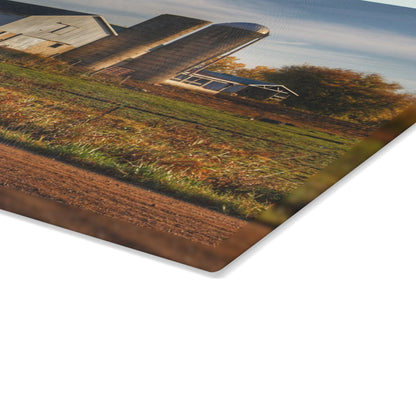 U R There Photography Cade Road White Rustic Farmhouse Tempered-Glass Cutting Board