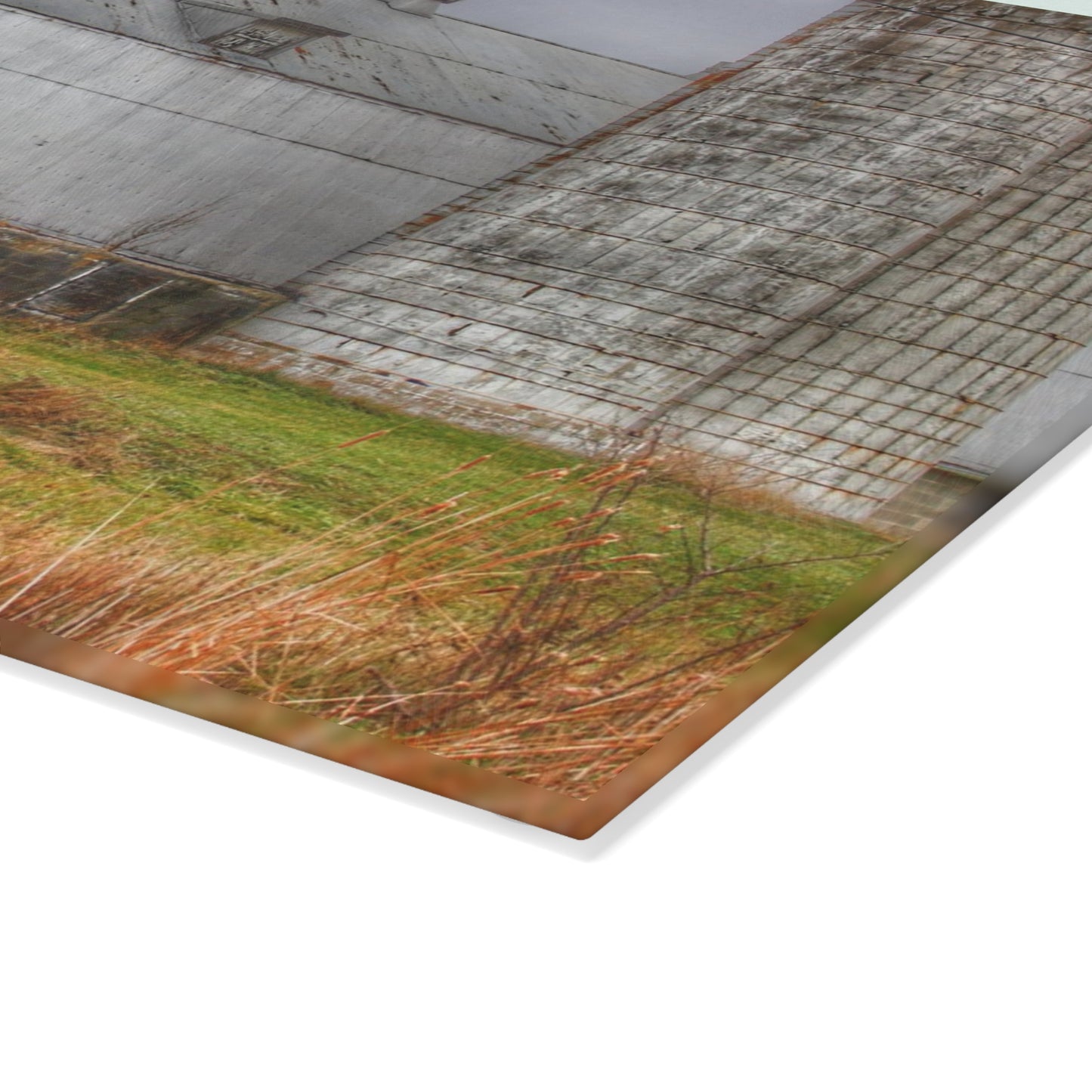 U R There Photography Daley Road Grey III Rustic Farmhouse Tempered-Glass Cutting Board
