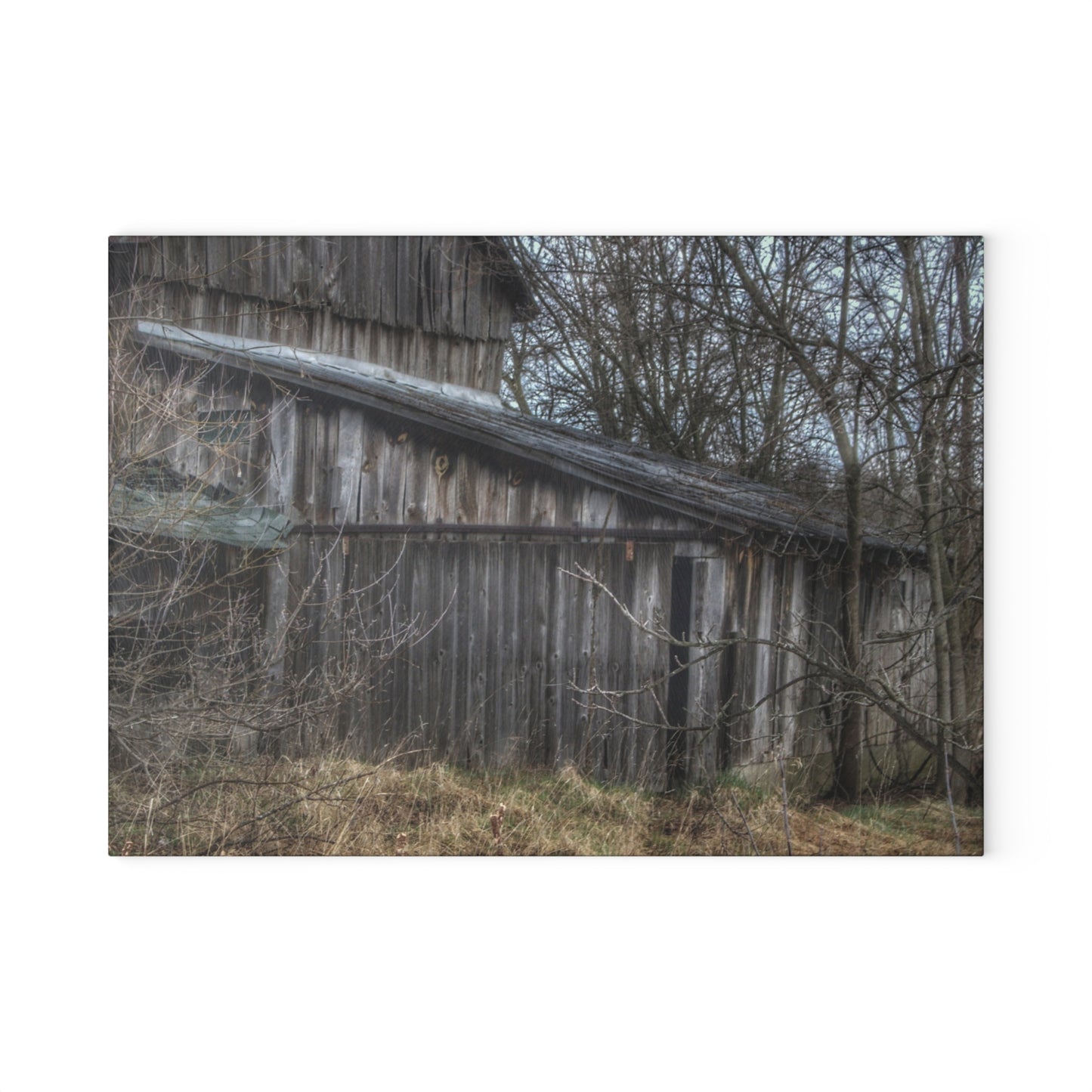 U R There Photography Rural Decay in Early Spring Rustic Farmhouse Tempered-Glass Cutting Board
