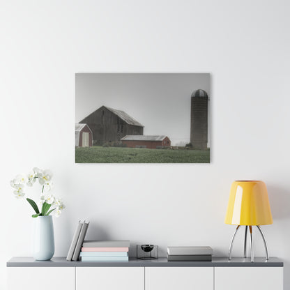 U R There Photography Farm in the Fog Rustic Farmhouse Acrylic Wall Print