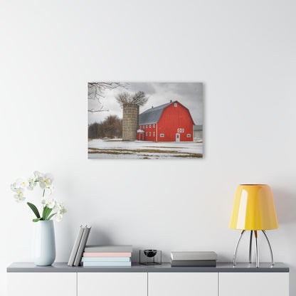 U R There Photography Hollow Corners Red Tree Silo I Rustic Farmhouse Acrylic Wall Print