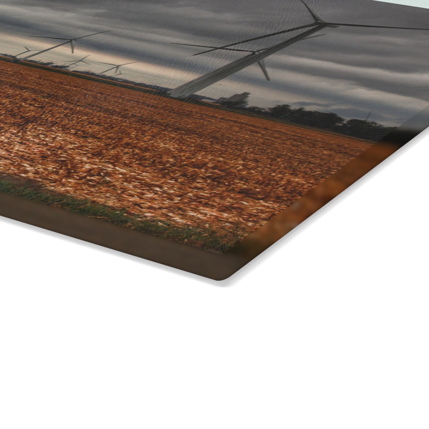 U R There Photography Garner Road Windmills Rustic Farmhouse Tempered-Glass Cutting Board