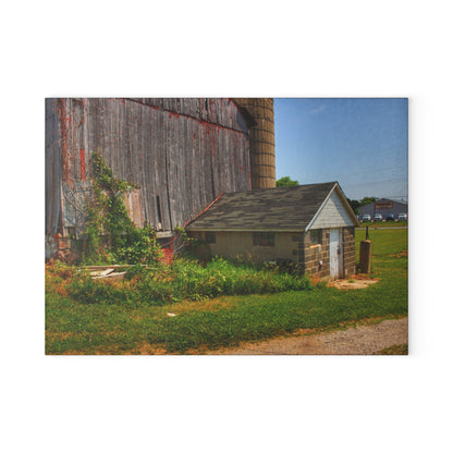 U R There Photography Marlette Red V Rustic Farmhouse Tempered-Glass Cutting Board