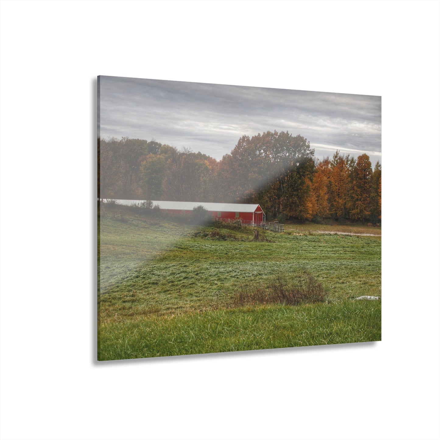 U R There Photography Bronson Lake Hidden Red I Rustic Farmhouse Acrylic Wall Print