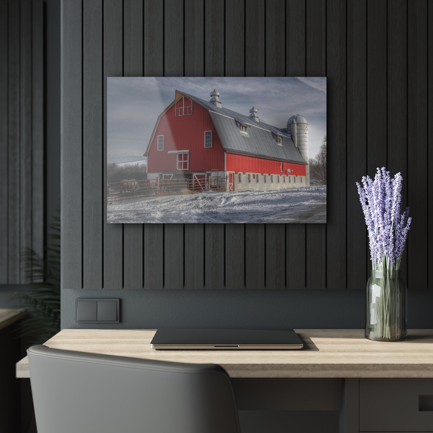 U R There Photography Casey Road Red Rustic Farmhouse Acrylic Wall Print