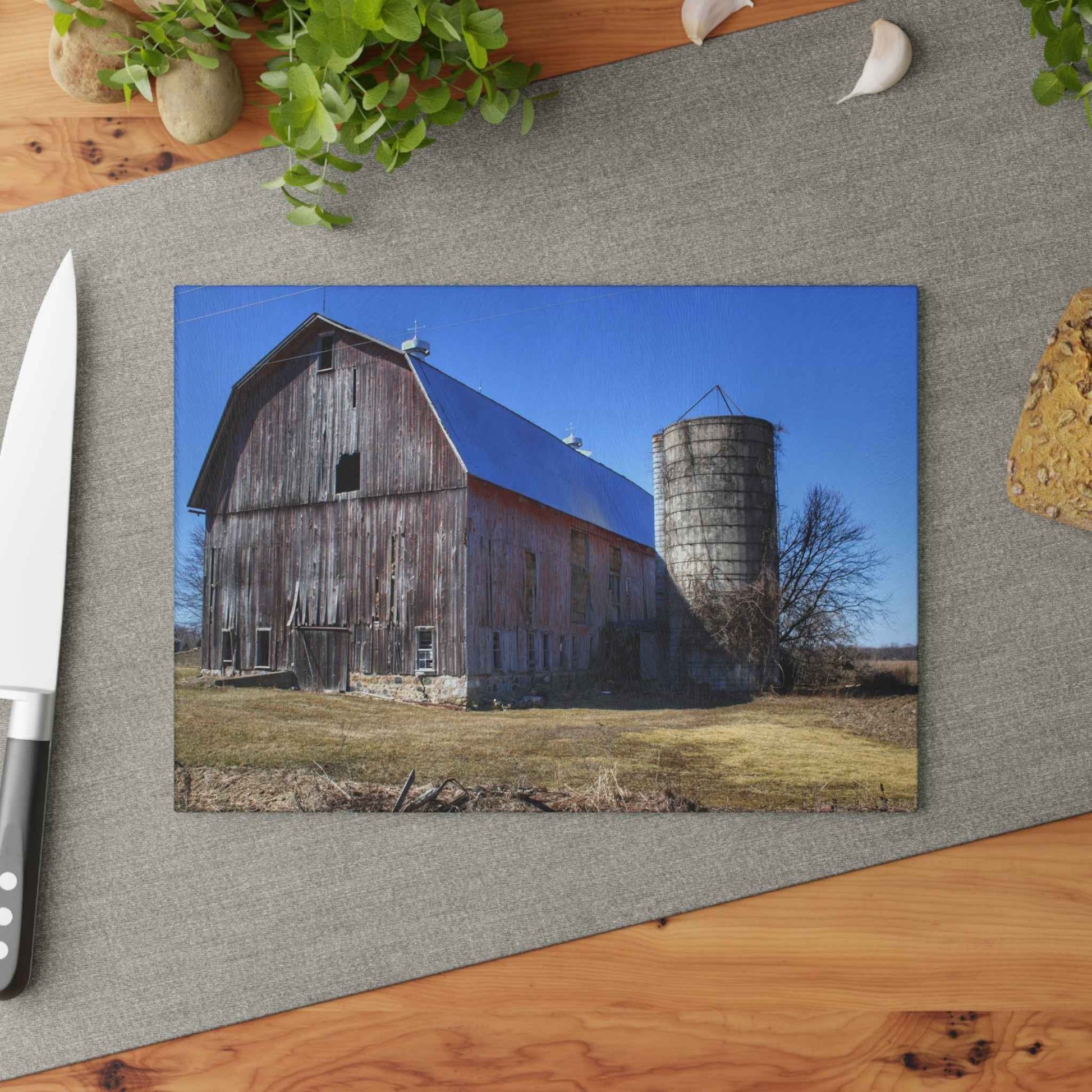U R There Photography North Irish Red I Rustic Farmhouse Tempered-Glass Cutting Board
