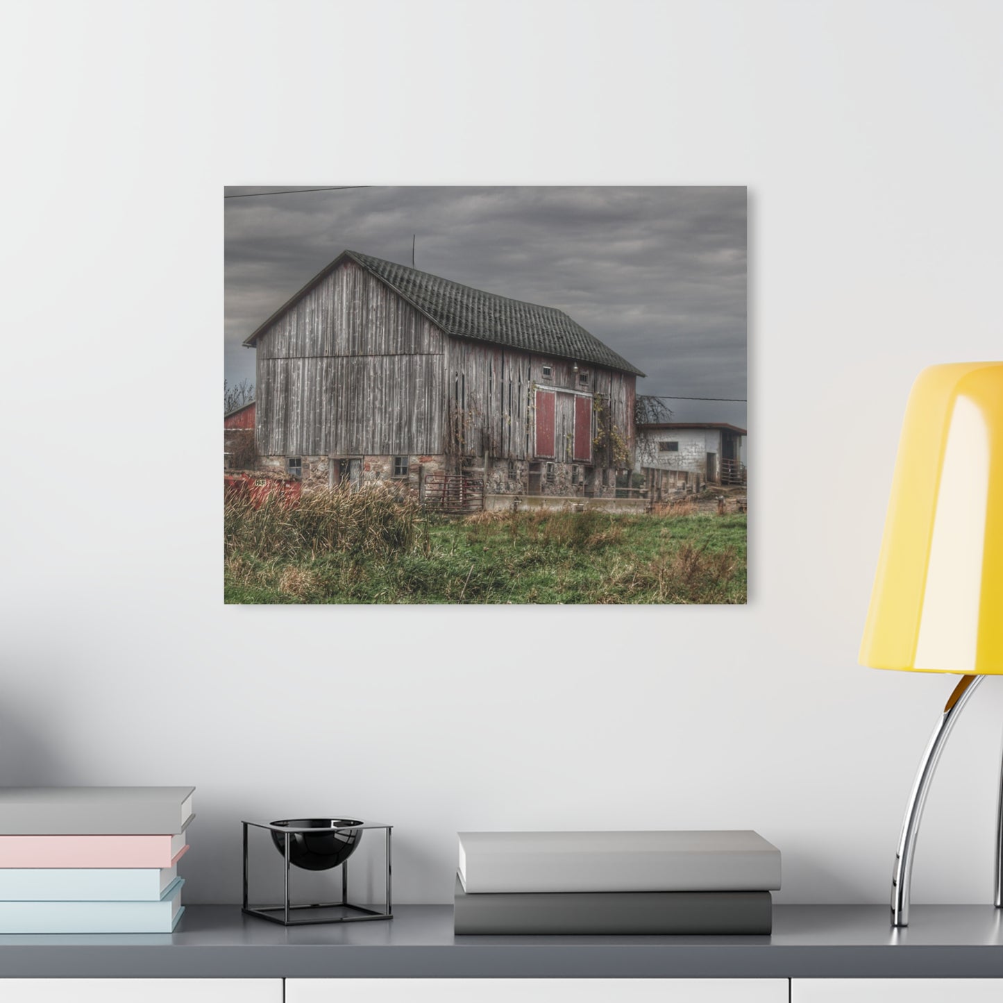 U R There Photography Swaffer Road Grey Rustic Farmhouse Acrylic Wall Print
