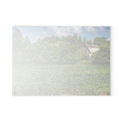 U R There Photography Canada Road Hidden Rustic Farmhouse Tempered-Glass Cutting Board