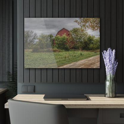 U R There Photography Bristol Road Hidden Red Rustic Farmhouse Acrylic Wall Print