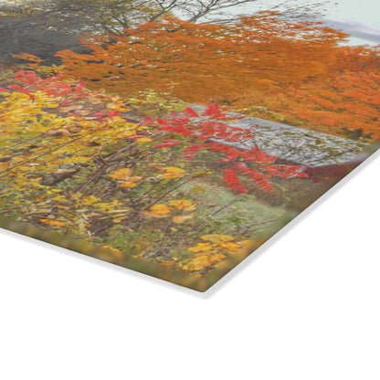 U R There Photography Bowers Hidden Red Rustic Farmhouse Tempered-Glass Cutting Board