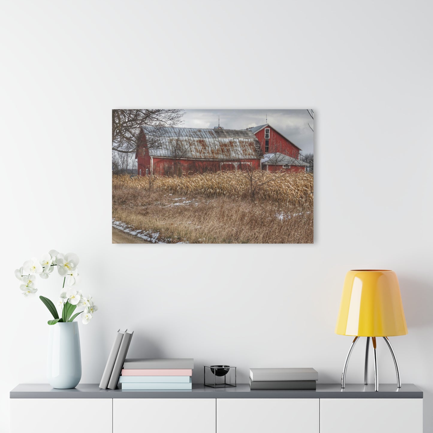 U R There Photography Edward Road Reds Rustic Farmhouse Acrylic Wall Print