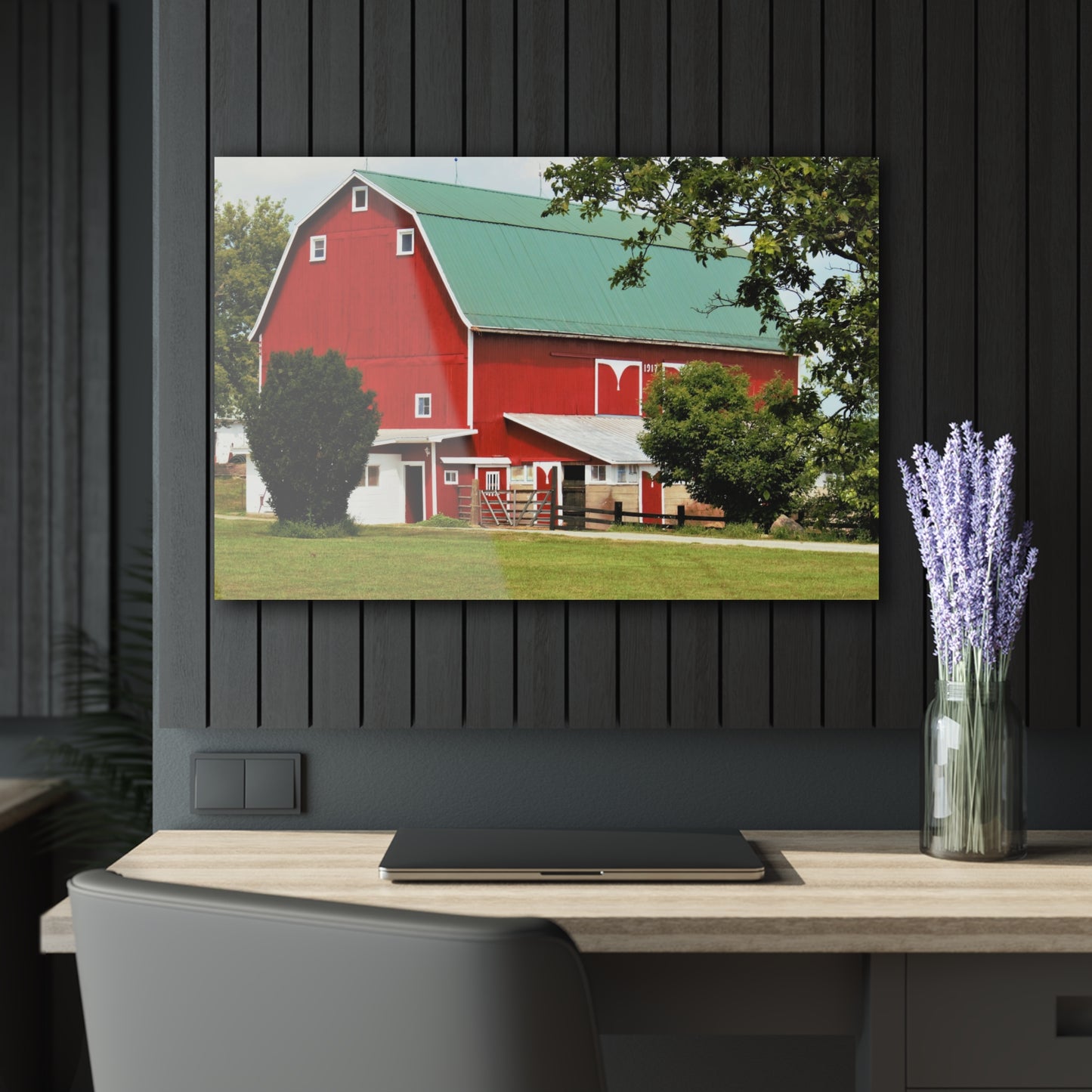 U R There Photography Stewart Road Red II Rustic Farmhouse Acrylic Wall Print